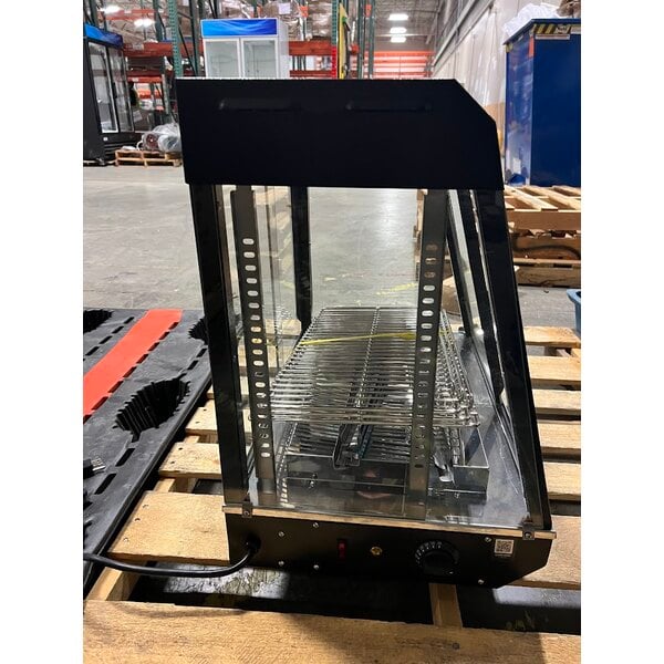 Scratch and Dent Avantco HDC-26 26" Self/Full Service 3 Shelf Countertop Heated Display Case with Sliding Doors - 120V, 1580W