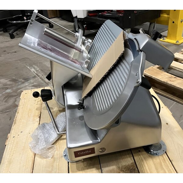 Scratch and Dent Estella SLM13 13" Heavy-Duty Manual Meat Slicer - 1/2 hp
