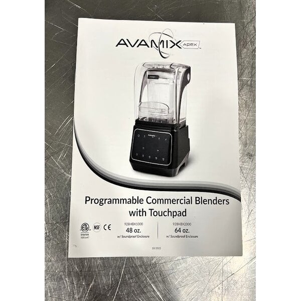 Scratch and Dent AvaMix Apex HBX1000 48 oz. 3 1/2 hp Programmable Commercial Blender with Touchpad and Sound Enclosure - 120V