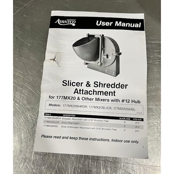 Scratch and Dent Shredder Attachment for Mixers with #22 Hubs
