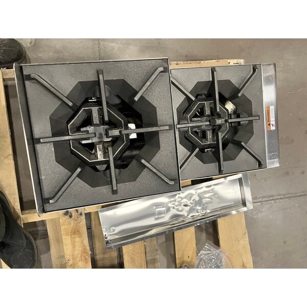 Scratch and Dent Cooking Performance Group SR-CPG-12-NL 12" Step-Up Countertop Range / Hot Plate with 2 High Output Burners - 60,000 BTU