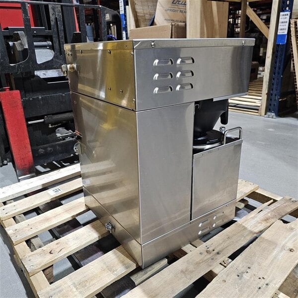 Scratch and Dent Curtis GEM-12D-10 Gemini Stainless Steel Twin Digital Satellite Coffee Brewer With Servers - 220V, 1 Phase