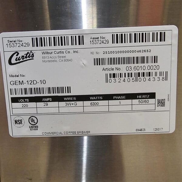 Scratch and Dent Curtis GEM-12D-10 Gemini Stainless Steel Twin Digital Satellite Coffee Brewer With Servers - 220V, 1 Phase