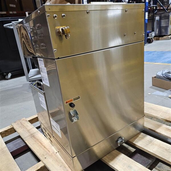 Scratch and Dent Curtis GEM-12D-10 Gemini Stainless Steel Twin Digital Satellite Coffee Brewer With Servers - 220V, 1 Phase