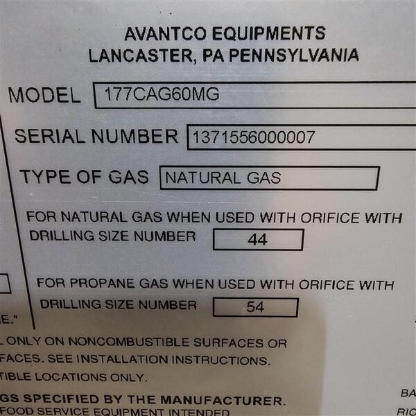 Scratch and Dent Avantco Chef Series CAG-60-MG 60" Countertop Gas Griddle with Manual Controls - 150,000 BTU