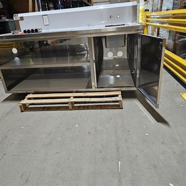 Scratch and Dent Regency 30" x 72" 16 Gauge Stainless Steel Beverage Table with Right Sink