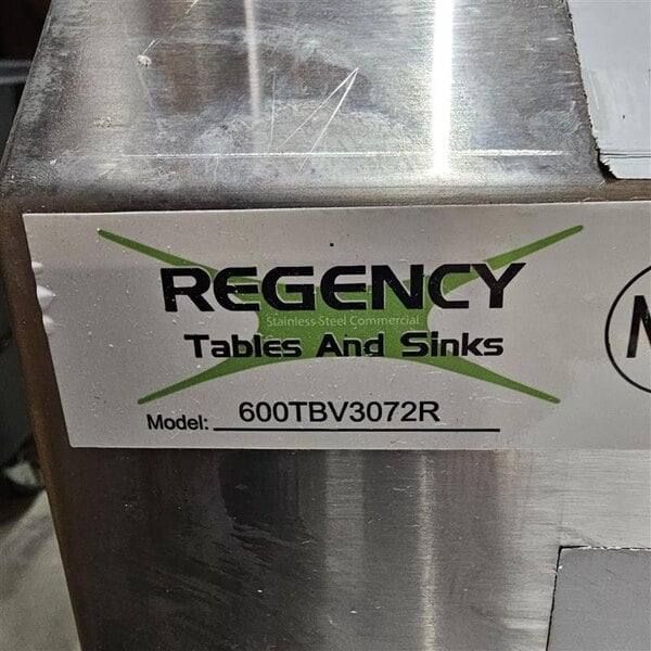 Scratch and Dent Regency 30" x 72" 16 Gauge Stainless Steel Beverage Table with Right Sink