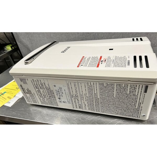 Scratch and Dent Rinnai V53DeP Liquid Propane Wall-Mounted Outdoor Tankless Water Heater - 120V, 120,000 BTU, 5.3 GPM