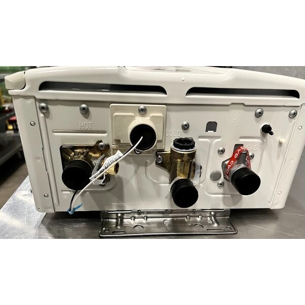 Scratch and Dent Rinnai V53DeP Liquid Propane Wall-Mounted Outdoor Tankless Water Heater - 120V, 120,000 BTU, 5.3 GPM