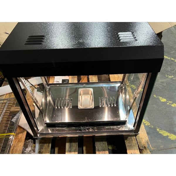 Scratch and Dent Avantco HDC-26 26" Self/Full Service 3 Shelf Countertop Heated Display Case with Sliding Doors - 120V, 1580W