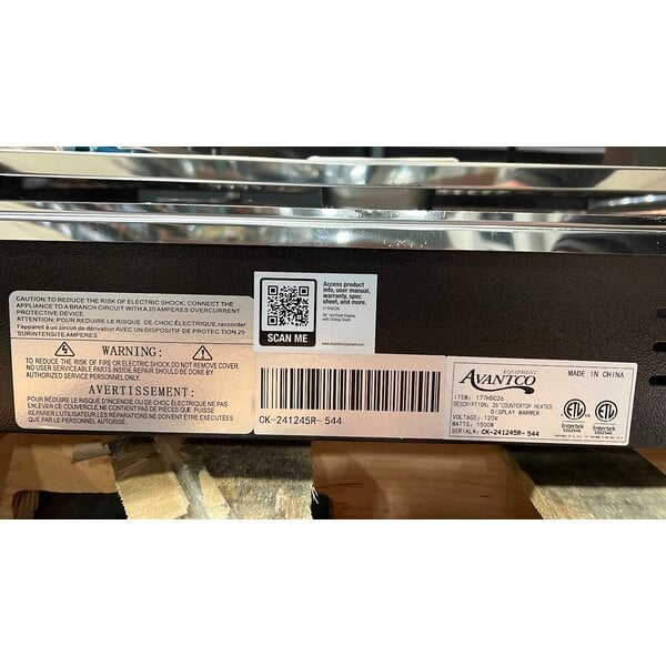 Scratch and Dent Avantco HDC-26 26" Self/Full Service 3 Shelf Countertop Heated Display Case with Sliding Doors - 120V, 1580W