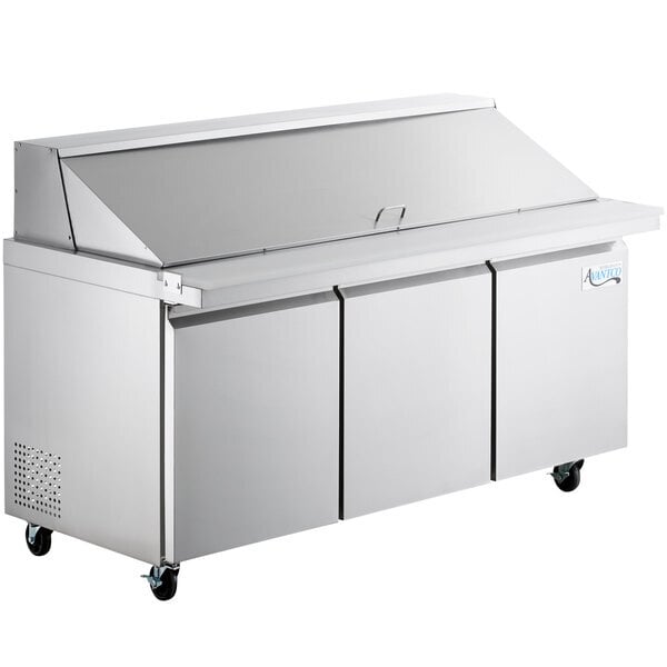 Scratch and Dent Avantco SS-PT-71M-HC 70" 3 Door Mega Top Stainless Steel Refrigerated Sandwich Prep Table