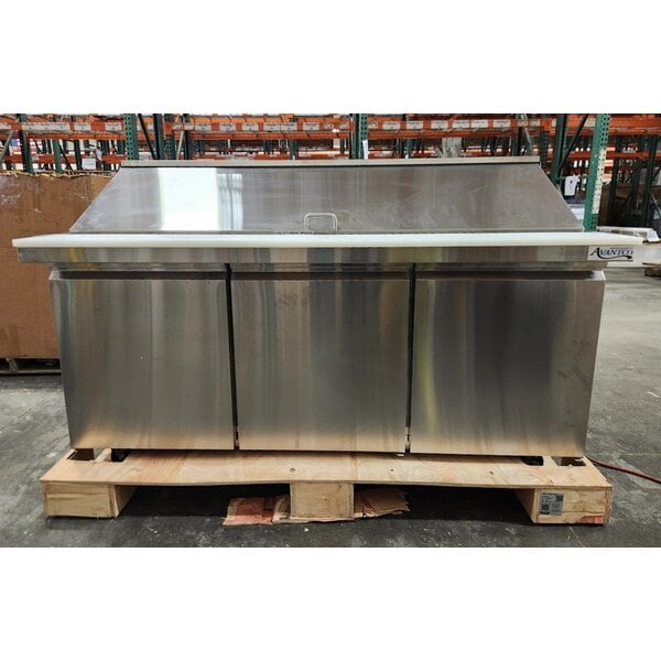 Scratch and Dent Avantco SS-PT-71M-HC 70" 3 Door Mega Top Stainless Steel Refrigerated Sandwich Prep Table