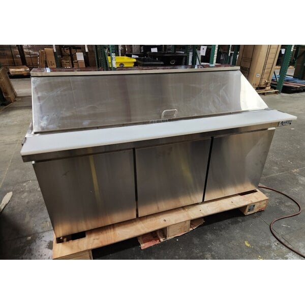 Scratch and Dent Avantco SS-PT-71M-HC 70" 3 Door Mega Top Stainless Steel Refrigerated Sandwich Prep Table