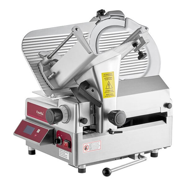 Scratch and Dent Estella SLAS13 13" Heavy-Duty Automatic Meat Slicer with Manual Use Option and Scale - 3/4 hp