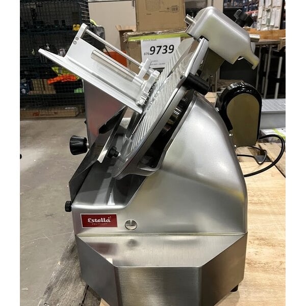 Scratch and Dent Estella SLAS13 13" Heavy-Duty Automatic Meat Slicer with Manual Use Option and Scale - 3/4 hp