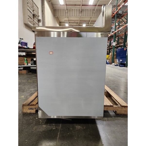 Scratch and Dent Regency 24" x 72" 16 Gauge Type 304 Stainless Steel Enclosed Base Sliding Door Table with Drawers and 6" Backsplash