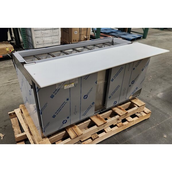 Scratch and Dent Beverage-Air SPE60HC-16C Elite Series 60" 2 Door Cutting Top Refrigerated Sandwich Prep Table with 17" Deep Cutting Board