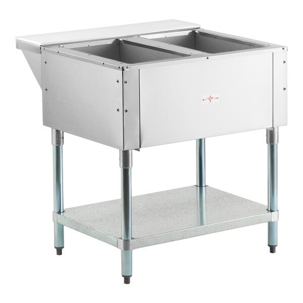 Scratch and Dent Advance Tabco HF-2G Liquid Propane Two Pan Powered Hot Food Table - Open Well