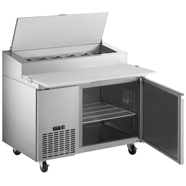 Scratch and Dent Avantco SSPPT-1 45" 1 Door Refrigerated Pizza Prep Table