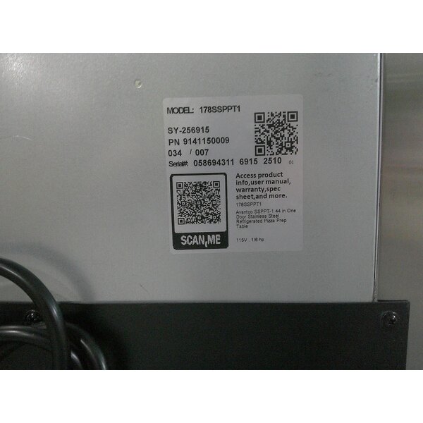 Scratch and Dent Avantco SSPPT-1 45" 1 Door Refrigerated Pizza Prep Table