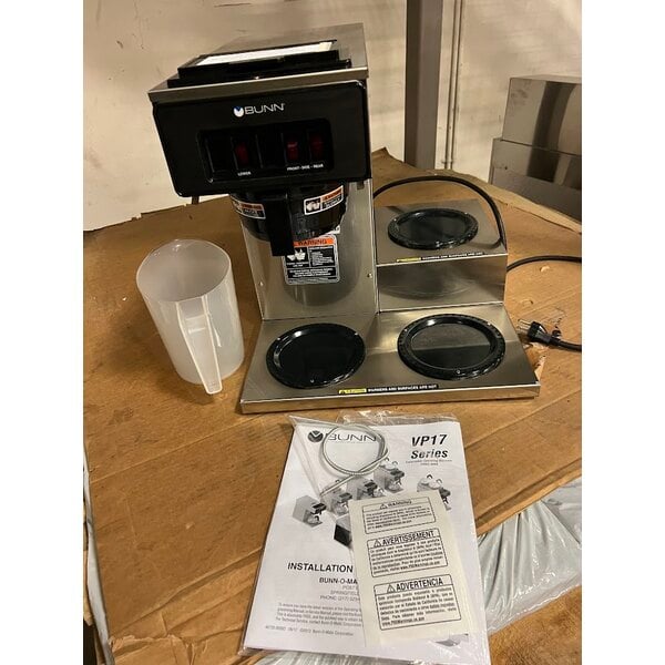 Scratch and Dent Bunn 13300.0003 VP17-3 Low Profile Pourover Coffee Brewer with 3 Warmers