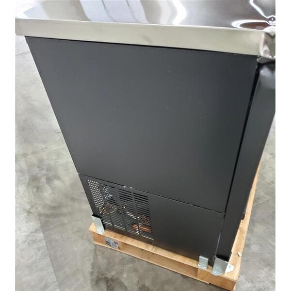 Scratch and Dent Avantco UBB-72G-HC 73" Black Counter Height Narrow Glass Door Back Bar Refrigerator with LED Lighting