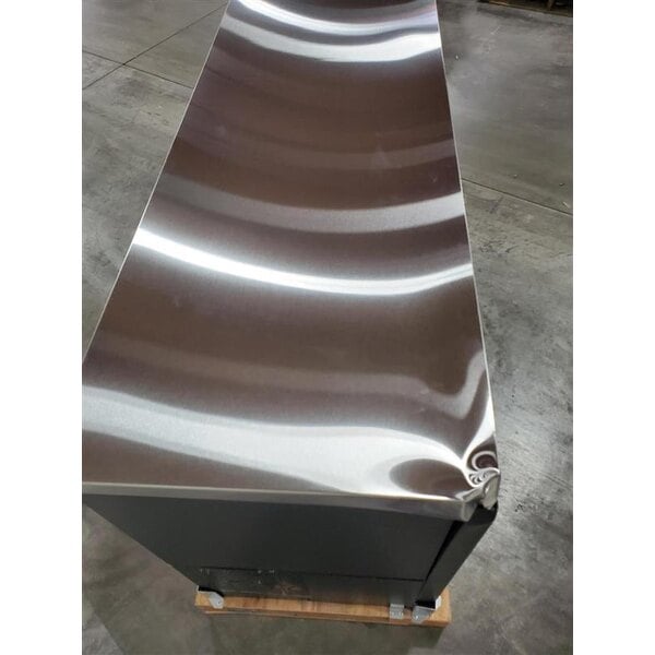 Scratch and Dent Avantco UBB-72G-HC 73" Black Counter Height Narrow Glass Door Back Bar Refrigerator with LED Lighting