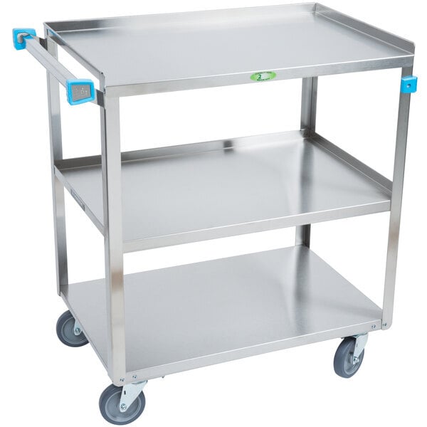 Scratch and Dent Lakeside 422 Medium Duty Stainless Steel 3 Shelf Utility Cart - 19" x 31" x 32"