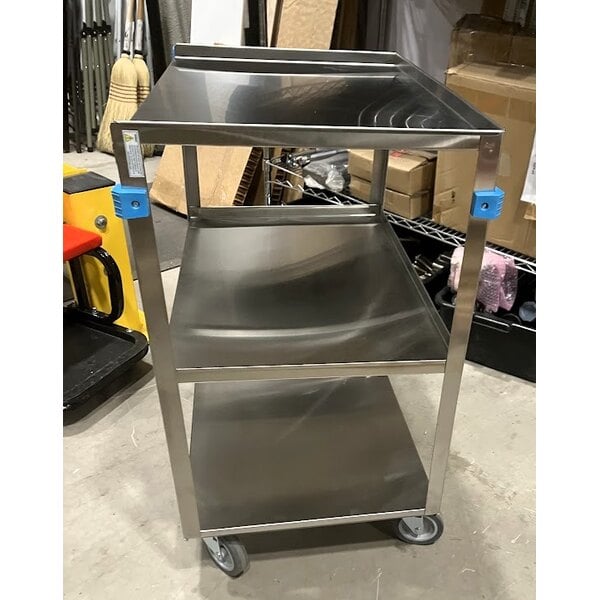 Scratch and Dent Lakeside 422 Medium Duty Stainless Steel 3 Shelf Utility Cart - 19" x 31" x 32"