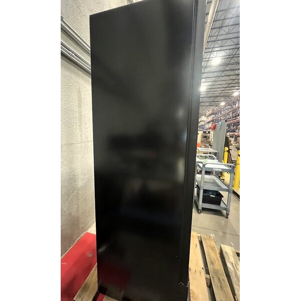Scratch and Dent Beverage-Air MT23-1B-18 29 1/2" Marketeer Series Black Refrigerated Glass Door Merchandiser with Left Hinged Door and LED Lighting