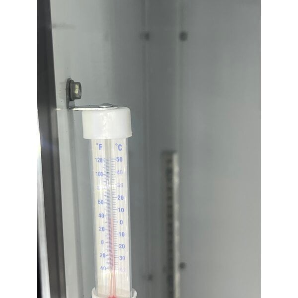 Scratch and Dent Beverage-Air MT23-1B-18 29 1/2" Marketeer Series Black Refrigerated Glass Door Merchandiser with Left Hinged Door and LED Lighting