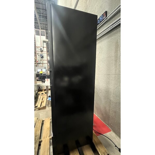 Scratch and Dent Beverage-Air MT23-1B-18 29 1/2" Marketeer Series Black Refrigerated Glass Door Merchandiser with Left Hinged Door and LED Lighting
