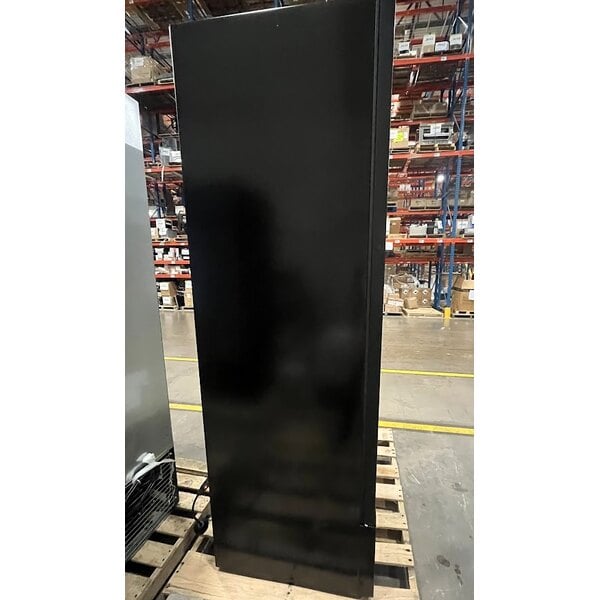 Scratch and Dent Beverage-Air MT23-1B-18 29 1/2" Marketeer Series Black Refrigerated Glass Door Merchandiser with Left Hinged Door and LED Lighting