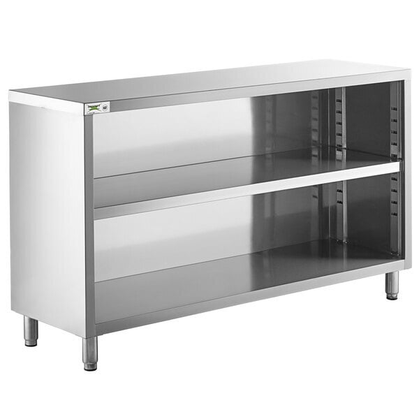 Scratch and Dent Regency 18" x 60" 18 Gauge Type 304 Stainless Steel Dish Cabinet with Adjustable Midshelf