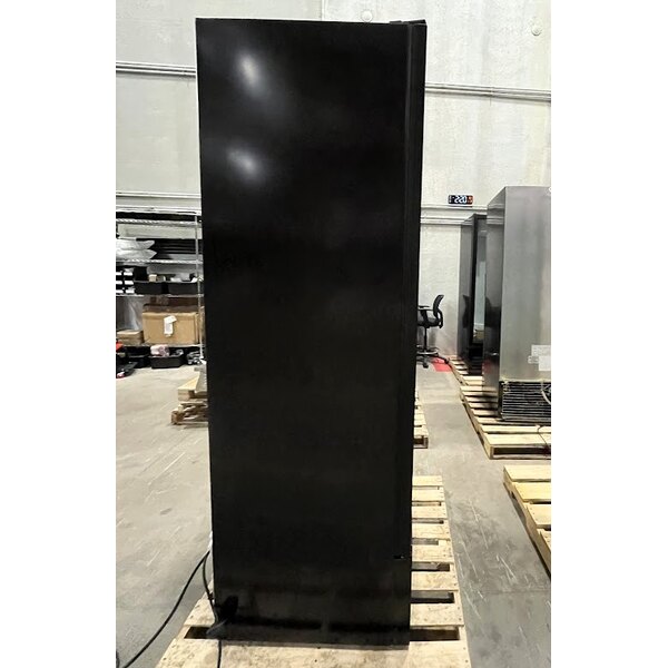 Scratch and Dent Beverage-Air MT23-1B-18 29 1/2" Marketeer Series Black Refrigerated Glass Door Merchandiser with Left Hinged Door and LED Lighting