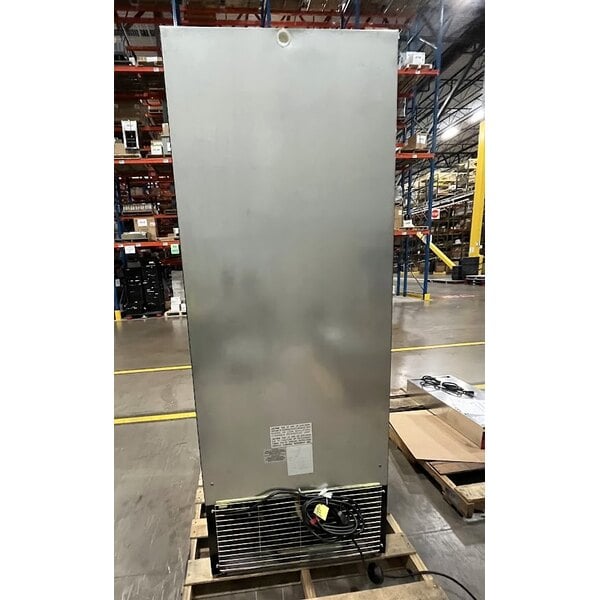 Scratch and Dent Beverage-Air MT23-1B-18 29 1/2" Marketeer Series Black Refrigerated Glass Door Merchandiser with Left Hinged Door and LED Lighting