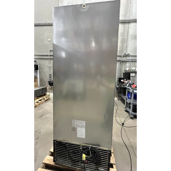 Scratch and Dent Beverage-Air MT23-1B-18 29 1/2" Marketeer Series Black Refrigerated Glass Door Merchandiser with Left Hinged Door and LED Lighting