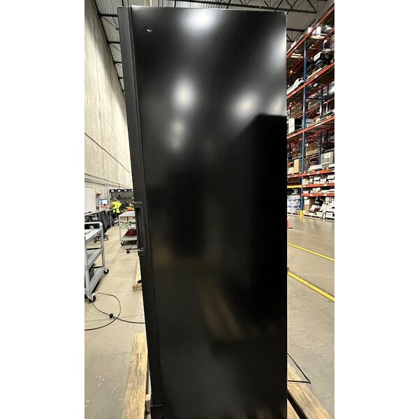 Scratch and Dent Beverage-Air MT23-1B-18 29 1/2" Marketeer Series Black Refrigerated Glass Door Merchandiser with Left Hinged Door and LED Lighting