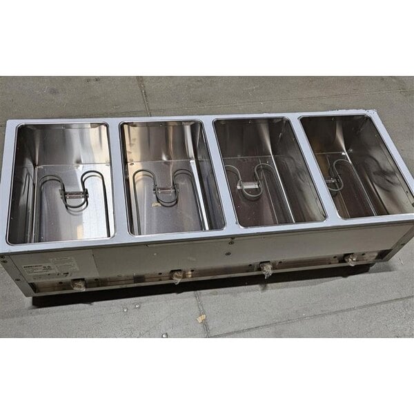 Scratch and Dent ServIt Four Pan Open Well Electric Steam Table with Adjustable Undershelf - 208/240V, 3000W