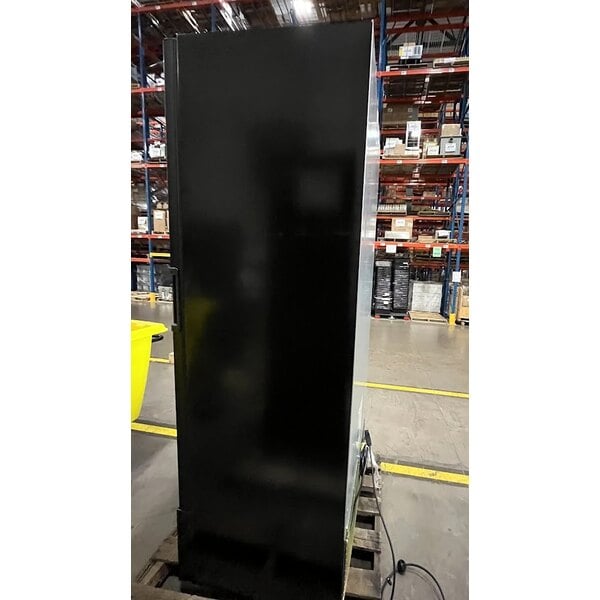 Scratch and Dent Beverage-Air MT23-1B-18 29 1/2" Marketeer Series Black Refrigerated Glass Door Merchandiser with Left Hinged Door and LED Lighting