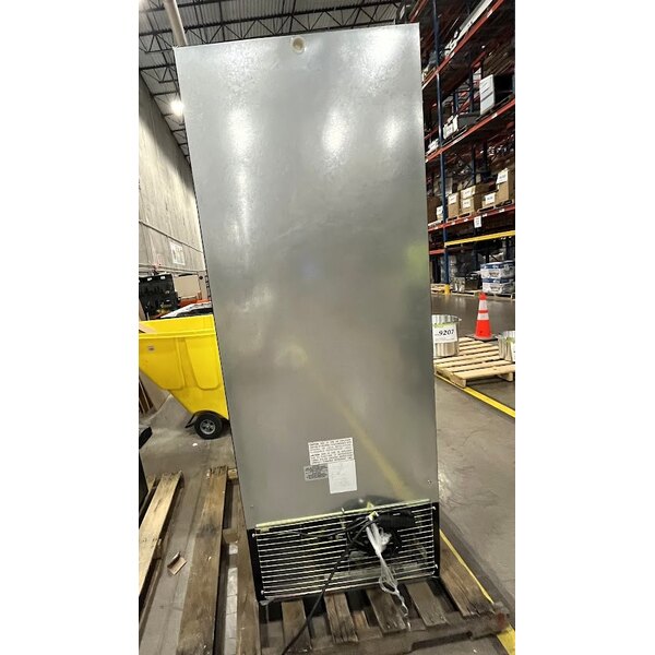 Scratch and Dent Beverage-Air MT23-1B-18 29 1/2" Marketeer Series Black Refrigerated Glass Door Merchandiser with Left Hinged Door and LED Lighting