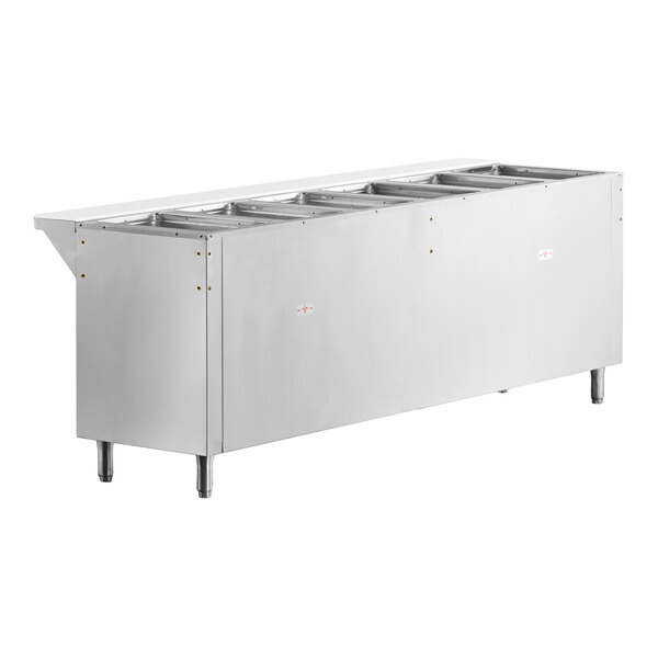 Scratch and Dent Advance Tabco SW-6E-240-BS Six Pan Electric Hot Food Table with Partially Enclosed Base - Sealed Well, 208/240V