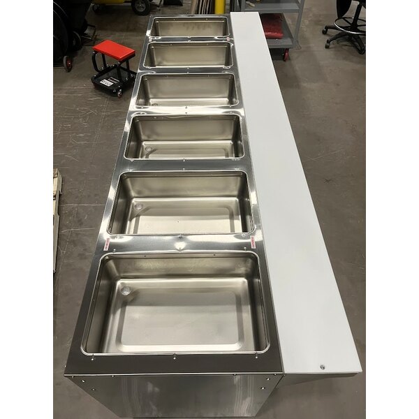 Scratch and Dent Advance Tabco SW-6E-240-BS Six Pan Electric Hot Food Table with Partially Enclosed Base - Sealed Well, 208/240V