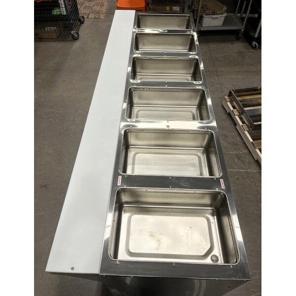 Scratch and Dent Advance Tabco SW-6E-240-BS Six Pan Electric Hot Food Table with Partially Enclosed Base - Sealed Well, 208/240V
