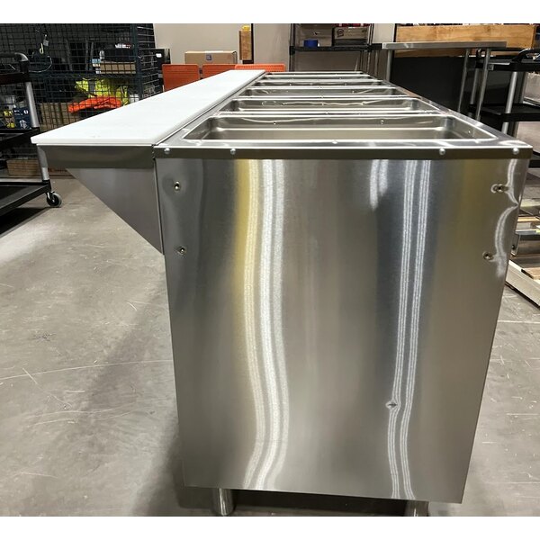 Scratch and Dent Advance Tabco SW-6E-240-BS Six Pan Electric Hot Food Table with Partially Enclosed Base - Sealed Well, 208/240V