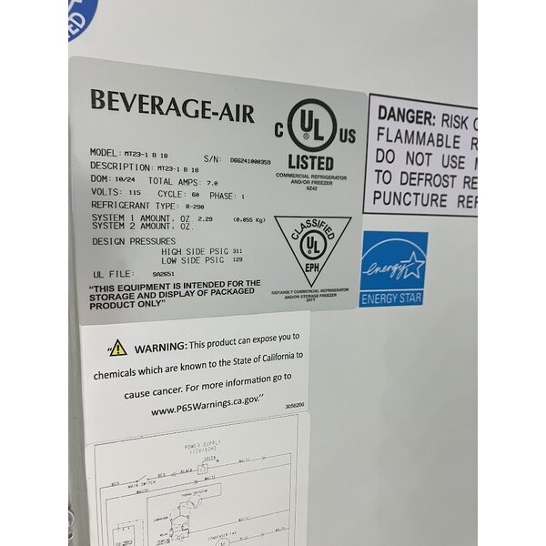 Scratch and Dent Beverage-Air MT23-1B-18 29 1/2" Marketeer Series Black Refrigerated Glass Door Merchandiser with Left Hinged Door and LED Lighting