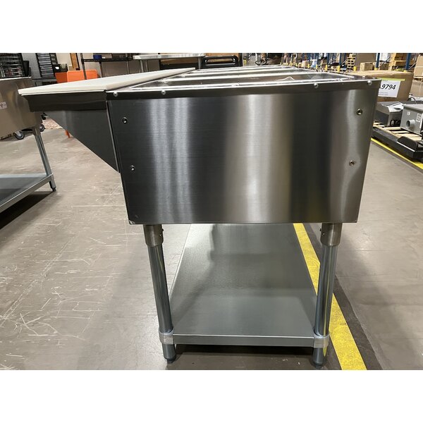 Scratch and Dent Advance Tabco HF-4E-120 Four Pan Electric Steam Table with Undershelf - Open Well, 120V