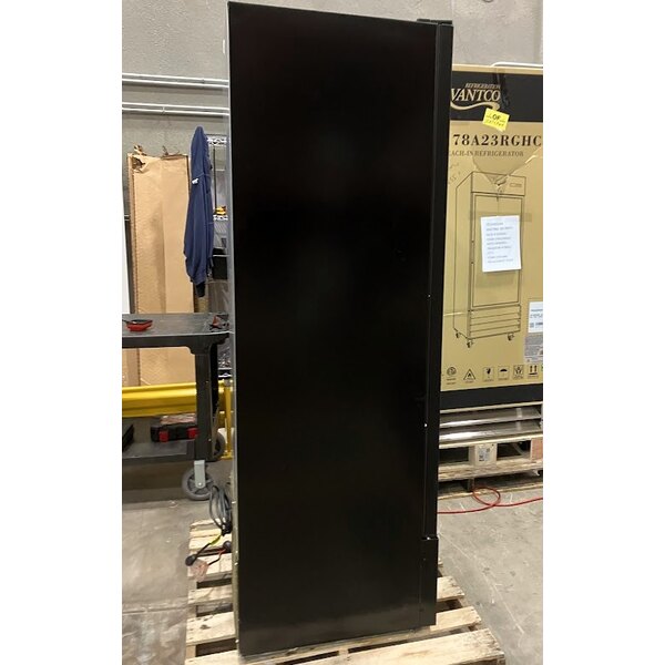 Scratch and Dent Beverage-Air MT23-1B-18 29 1/2" Marketeer Series Black Refrigerated Glass Door Merchandiser with Left Hinged Door and LED Lighting