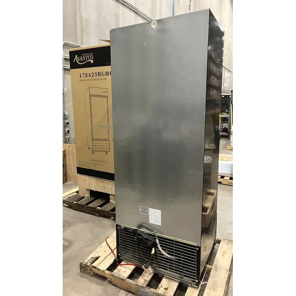 Scratch and Dent Beverage-Air MT23-1B-18 29 1/2" Marketeer Series Black Refrigerated Glass Door Merchandiser with Left Hinged Door and LED Lighting